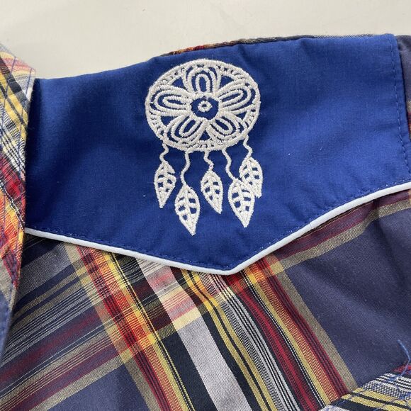 El General Cowgirl Shirt‎ Rodeo Pearl Snap Button Tribal Embroidery Western - Picture 3 of 10